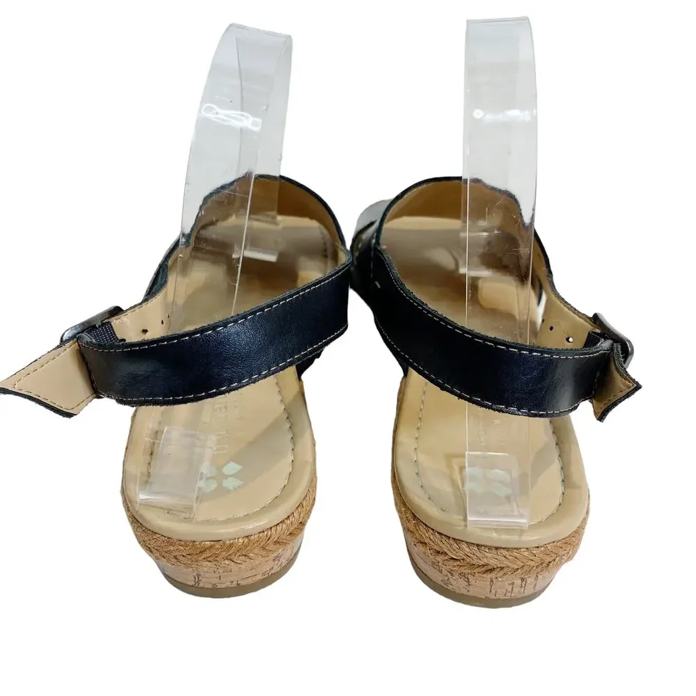 Naturalizer Womens Size 9.5 Reese Leather Espradrille Sandals Open Toe Slingback